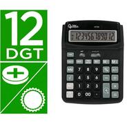 Liderpapel xf39 Calculadora Sobremesa 12 Dígitos Solar y Pilas Color Negro 40% Reciclada 190x140x32 mm