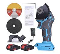 LiebeWH Amoladora Angular Inalámbrica de 20 V, 19500 RPM con 2 Baterías de 2000 MAh y Orificios de Enfriamiento 3D para Cortar y Moler Piedra de Madera (Sierra circular monomanual de 3 pulgadas con 2)