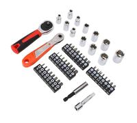 LiebeWH Juego de Destornilladores de Trinquete 48 en 1, Kit de Llaves de Trinquete con Puntas de Vaso de 1/4 de Pulgada y Reversible de 72 Dientes para Herramientas de