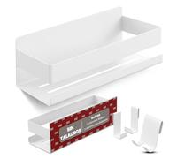 LIEBHEIM Estanteria Baño - Estanteria Ducha - Estante Baño - Cesta Ducha | Acero inoxidable - blanco - 2 opciones de adhesivo