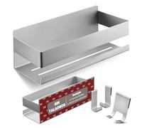 LIEBHEIM Estanteria Baño - Estanteria Ducha - Estante Baño - Cesta Ducha | Acero inoxidable - plata cepillada - 2 opciones de adhesivo
