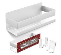 LIEBHEIM Estanteria Baño - Estanteria Ducha - Estante Baño - Cesta Ducha | Aluminio - plata cepillada - 2 opciones de adhesivo