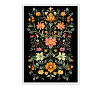 Lienzo arte floral lirio inspirado William Morris impresión 70x100cm