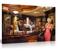 Lienzo de Marilyn Monroe Elvis Presley James Dean In Bar Pop Art de Hollywood (30 x 51 cm)