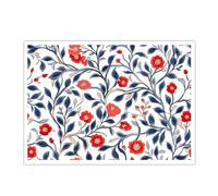 Lienzo decorativo floral azul y blanco William Morris lámina 70x100cm