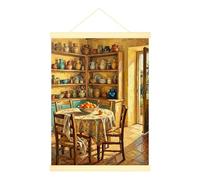 Lienzo decorativo para colgar en la pared, diseño rústico tradicional de naranjas, estantes amarillos, pósteres para colgar en la pared, dormitorio, sala de estar, oficina, 30,5 x 40,6 cm