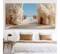 Lienzos impresos con vistas al Mediterráneo para decorar paredes de salas de estar y dormitorios (70 x 140 cm).