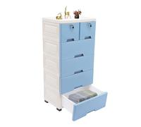 lieroda Cajonera con 6 cajones con ruedas de plástico | Armario de almacenamiento modular de 40 kg con 2 compartimentos con cerradura para baño, dormitorio y habitación de los niños