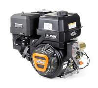 Motor LIFAN KP460-RE de gasolina con arranque eléctrico, de un solo cilindro y 16,3 CV, diseñado para compactadoras y maquinaria de construcción. Es un motor de 4 tiempos, refrigerado por aire, con un