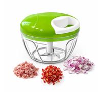 Life Basics Picadora Manual de Verduras 420 ml, 3 Cuchillas de Acero Inoxidable, Trituradora de Alimentos sin Electricidad, Libre de BPA, para Cebolla, Ajo, Verduras, Frutos Secos, Salsas y Carne