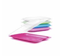 Life Basics Porta Embutidos Fresh Set 4 Unidades, Organizadores Apilables para Nevera con Tapa Extraíble, Aptos para Microondas, Congelador y Lavavajillas, Libre de BPA, Colores SURTIDOS