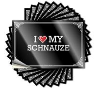 Life Funny Sticker Laptop | I Love My Schnauze - Paquete de calcomanías (12 x 18 cm)
