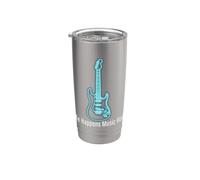 Life Happens Music Helps Electric Guitar Outline Vaso térmico de acero inoxidable de doble pared