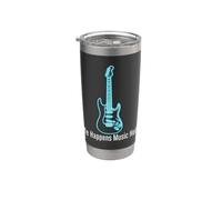 Life Happens Music Helps Electric Guitar Outline Vaso térmico de acero inoxidable de doble pared