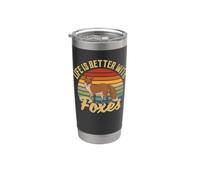 Life Is Better With Foxes Zorros Vaso térmico de acero inoxidable de doble pared