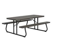 LIFETIME 60112 - Mesa con bancos plegable ultrarresistente 183x76x74 cm UV100 marrón
