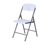 LIFETIME 92125 Silla Plegable, 47x50x84.5 cm, Patas Plegables, Color Blanco, Protección UV, Resistente al Agua, Material Polietileno Alta Densidad, Topes de Goma, Peso máximo 110 kg
