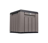 LIFETIME - Armario exterior impermeable, 51x51x51 cm, 95 litros, Arcón de almacenamiento cuadrado, Protección UV, Banco almacenaje, Baúl juguetes grande, Mueble terraza, Armarios de jardín (92312)