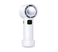 Lifetime Ventilador Portátil Recargable Sin Aspas, USB, 5 Velocidades, Pantalla LED, Base Antideslizante Desmontable, 5.5x5.5x16 cm