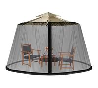 LIFEZEAL Mosquitera para cenador, mosquitera para sombrilla con 2 Puertas con Doble Cremallera, Red de Insectos Ajustable para Familia y Amigos, mosquitera Transpirable para Exterior (Negro)
