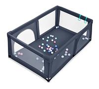 LIFEZEAL Parque infantil para bebés con 50 bolas (Gris oscuro) | Centro de actividad de Oxford con ventosas antideslizantes, ideal para interior y exterior