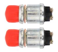 LIFKICH 2 Piezas Interruptor Momentáneo Rojo Jk260 para Arranque de Motor Diésel, Botón Pulsador de Aleación de Zinc Compatible Tractor y Camión para Arranque Rápido