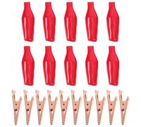 LIFKICH Clips para cables de prueba eléctricos 10pcs pinzas de cocodrilo cobre ligero con agarre seguro para mantenimiento eléctrico