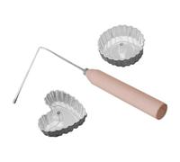 LIFKICH Cucharas de cocina antiadherentes con mango de madera en forma redonda para freír, set de 1, herramienta práctica para preparar bocadillos