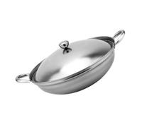 LIFKICH Olla y Doble Asa de Acero Inoxidable de Cocina con Tapa Adecuado para Cocinar Mariscos y Guisar, Superficie Lisa y Pulida