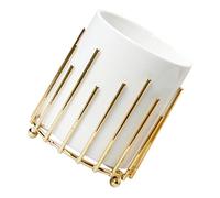 LIFKICH Porta Cubiertos de Cerámica Dorado Rejilla para Almacenar Palillos y Utensilios Pequeños, Soporte Elegante y Funcional para Cocina o Banco de Trabajo