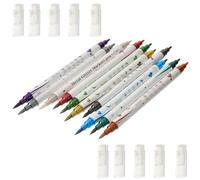 LIFKICH Set de 10 Rotuladores para Decoración de Uñas Doble Punta, Plástico Resistente y Fácil Manejo para Salón de Belleza o DIY