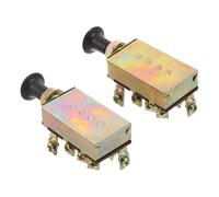 LIFKOME 2 Piezas Interruptor Pulsador de Tracción 3 Posiciones Aleación | Protección Fusible Integrado, Instalación Rápida, Diseño Moderno para Tractores y Uso Exterior