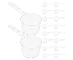 LIFKOME 20 Piezas Medidoras Graduadas de Transparente con Mango Herramienta Multifunción para Mezclar Mascarillas Faciales Polvo y Líquidos para Cocina Té y Tinte de Cabello