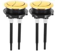 LIFKOME Botones De Inodoro para Tanque De Agua, Accesorio De Descarga Doble Presión, 2 Piezas Dorado para Baño Diseño Especial