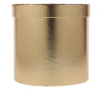 LIFKOME Caja para Flores y Arreglos en Forma Redonda, Material Cartón, Color Dorado, Contenedor Multifuncional para Regalos en Ambientes de Oficina