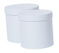 LIFKOME Caja Redonda para Flores Tapa de Cartón Blanco, 2 Piezas, Diseño Elegante y Capacidad Adecuada para Bodas y Envoltura Creativa