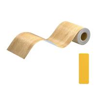 Lifuncren Cenefa Adhesiva para Pared Borde de Papel Pintado Autoadhesivo de PVC Impermeable 10 cm x 15 m Cinta de Grano de Madera Vinilo Adhesivo Muebles para Decoración de Baño Cocina (Teca amarilla)