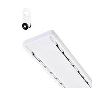 LigedamaiEU Riel de Cortina de Techo de Doble Fila: Sistema silencioso de rieles montados for Cortinas, Cortinas, separadores de ambientes, riel Deslizante(White,180cm/6ft/290CM)
