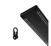 LigedamaiEU Riel de Cortina de Techo de Doble Fila: Sistema silencioso de rieles montados for Cortinas, Cortinas, separadores de ambientes, riel Deslizante(Black,180cm/6ft/290CM)