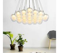 Ligero LED de la lámpara LED de la lámpara moderna de la sala cuelga luces de casa Deco Iluminación Comedor Instalaciones dormitorio nórdico Bola de cristal lámparas pendientes, diámetro de la lámpara