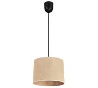 Light-Home Juta Lampara de Techo Colgante - Lampara de Techo Modernas - de Metal con Pantalla de tela - E27 - Clásico P 1-Luce 20 cm - Negro Base y Yute