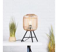 Lightbox Lámpara de mesa lámpara de mesa decorativa en estilo naturaleza con interruptor - metal/ratán marrón claro - altura 41cm