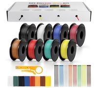 LightingWill Cable Eléctrico de Silicona 24 AWG 0,2mm², Kit de 8 Colores, 5 m por Rollo, Cable Flexible de Cobre Estañado Trenzado para Bricolaje, Automóvil, Electrónica y Cableado