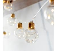 Lights4fun Cadena de Luces con 10 Bombillas de Micro LED Blanco Cálido a Pilas para Interiores y Exteriores