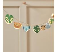Lights4fun Cadena de Luces de Safari con 12 LED Blanca Cálida a Pilas con Temporizador para Habitación Infantil