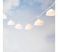 Lights4fun Cadena Luminosa de 10 Nubes con LED Blancos Cálidos a Pilas para Adorno Interiores