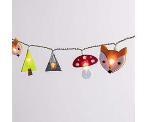 Lights4fun Cadena Luminosa Decorativa para Niños en Fieltro con 30 LED Blancos Cálidos para Interiores…