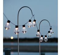 Lights4fun Guirnalda Solar de 20 Bombillas Decorativas con LED Blancos Cálidos para Exteriores