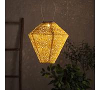 Lights4fun LED Solar Lampion Diamond Tyvek linterna marroquí al aire libre