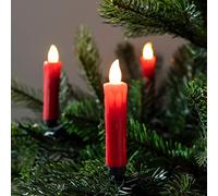 Lights4fun Paquete de 20 velas de Navidad LED de cera a batería con clip de árbol